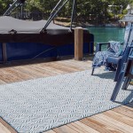 Rug Unique Loom Outdoor Trellis Navy Blue Rectangular 8' 0 x 11' 4