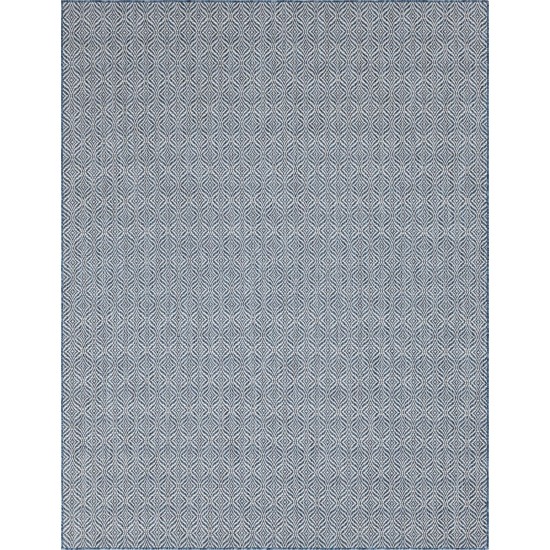 Rug Unique Loom Outdoor Trellis Navy Blue Rectangular 9' 0 x 12' 0