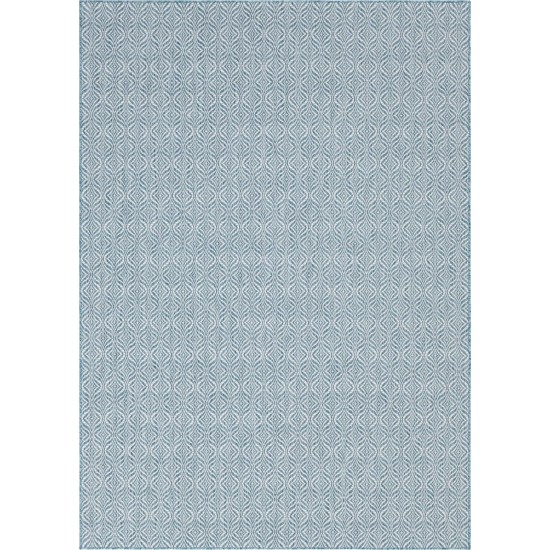 Rug Unique Loom Outdoor Trellis Blue Rectangular 8' 0 x 11' 4