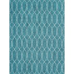 Rug Unique Loom Outdoor Trellis Teal Rectangular 9' 0 x 12' 0
