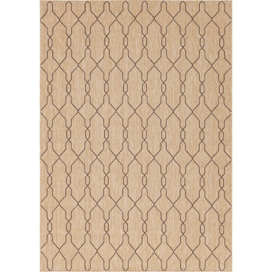 Rug Unique Loom Outdoor Trellis Tan Rectangular 8' 0 x 11' 4