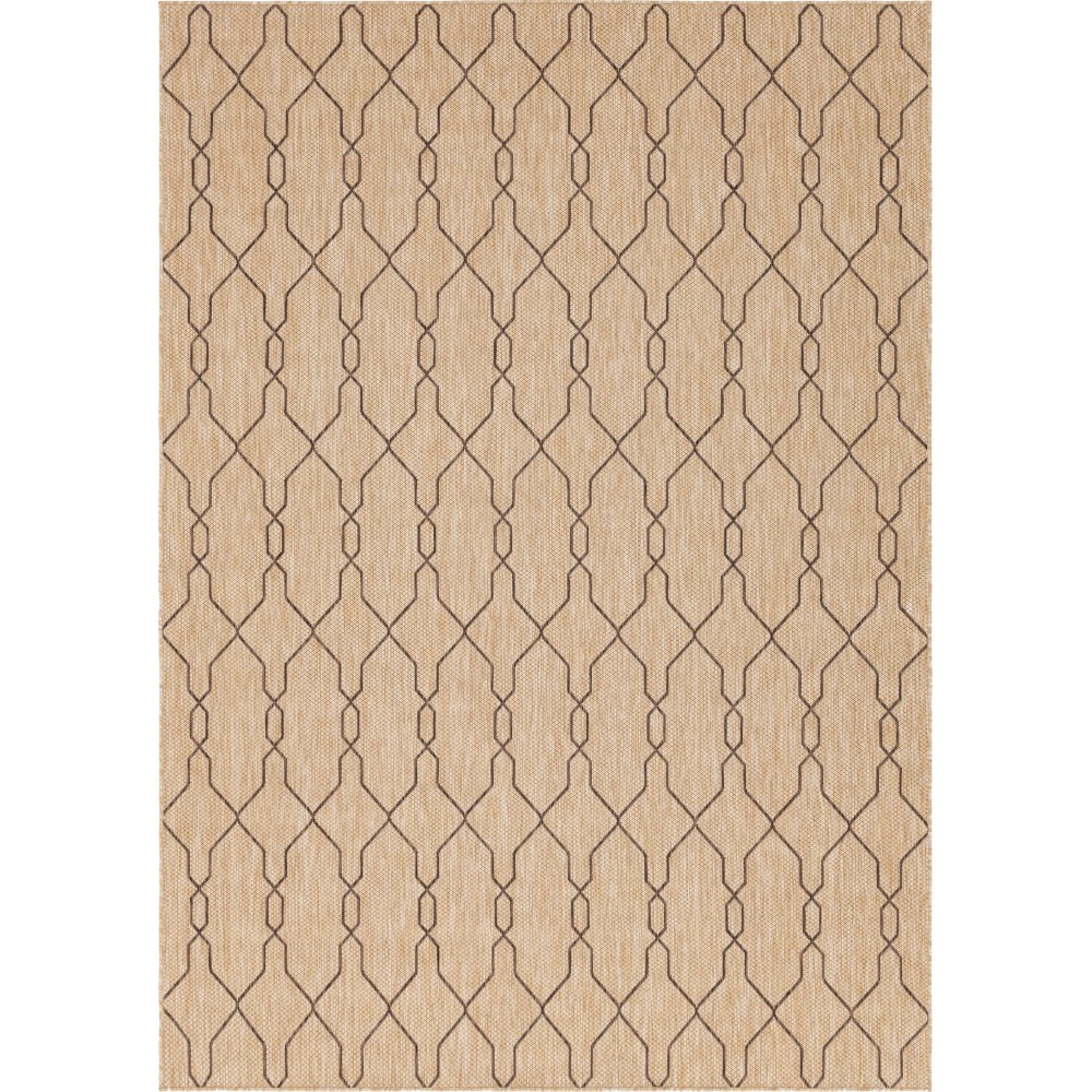 Rug Unique Loom Outdoor Trellis Tan Rectangular 8' 0 x 11' 4