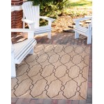 Rug Unique Loom Outdoor Trellis Tan Rectangular 9' 0 x 12' 0