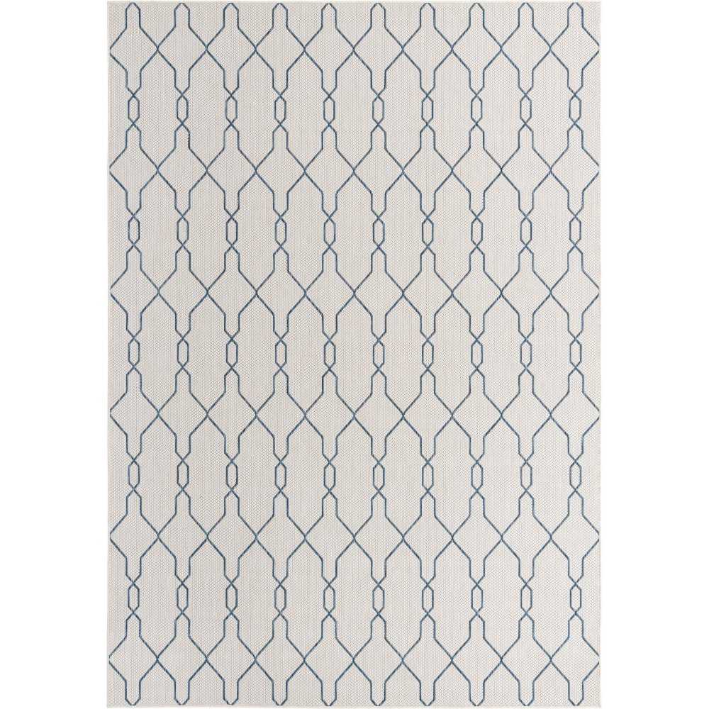 Rug Unique Loom Outdoor Trellis Ivory Rectangular 8' 0 x 11' 4