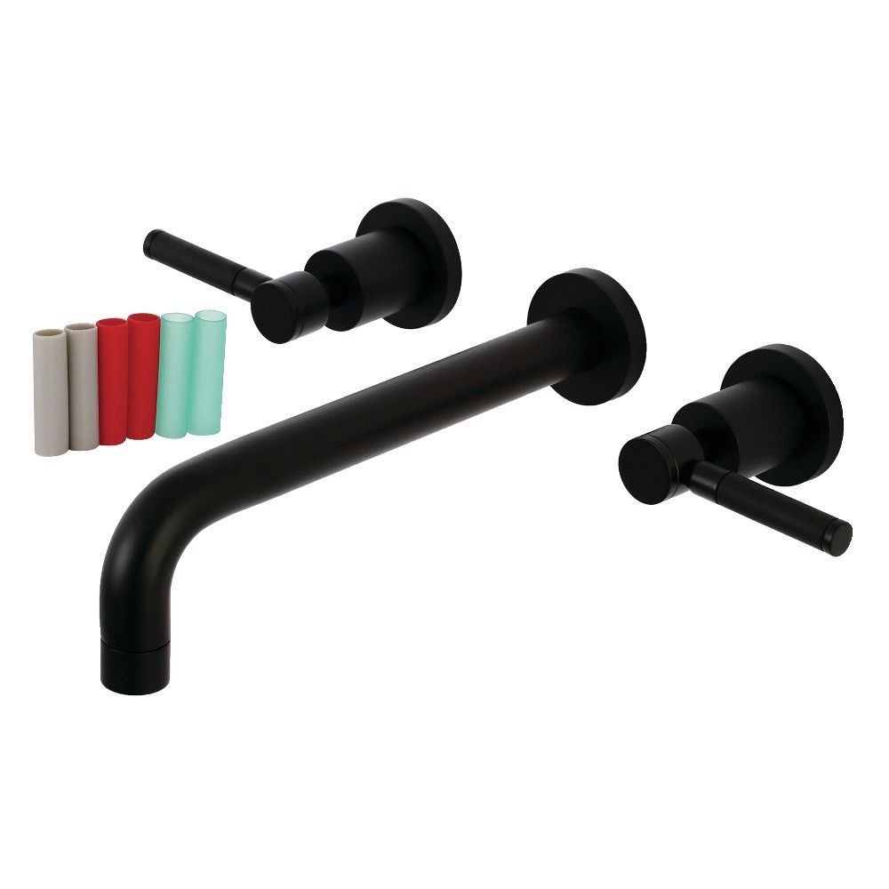 Kingston Brass Kaiser 2-Handle Wall Mount Roman Tub Faucet, Matte Black