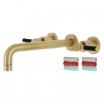 Kingston Brass Kaiser 2-Handle Wall Mount Roman Tub Faucet, Brushed Brass