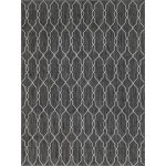 Rug Unique Loom Outdoor Trellis Charcoal Rectangular 9' 0 x 12' 0