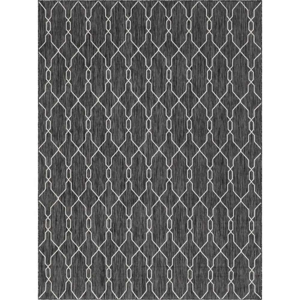 Rug Unique Loom Outdoor Trellis Charcoal Rectangular 9' 0 x 12' 0 Rug Unique Loom Outdoor Trellis Charcoal Rectangular 9' 0 x 12' 0