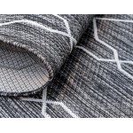 Rug Unique Loom Outdoor Trellis Charcoal Rectangular 9' 0 x 12' 0