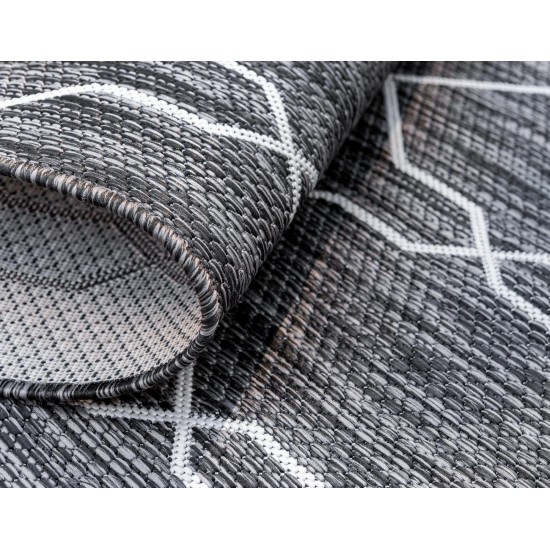Rug Unique Loom Outdoor Trellis Charcoal Rectangular 9' 0 x 12' 0