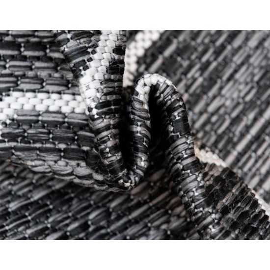 Rug Unique Loom Outdoor Trellis Charcoal Rectangular 9' 0 x 12' 0