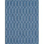 Rug Unique Loom Outdoor Trellis Navy Blue Rectangular 9' 0 x 12' 0