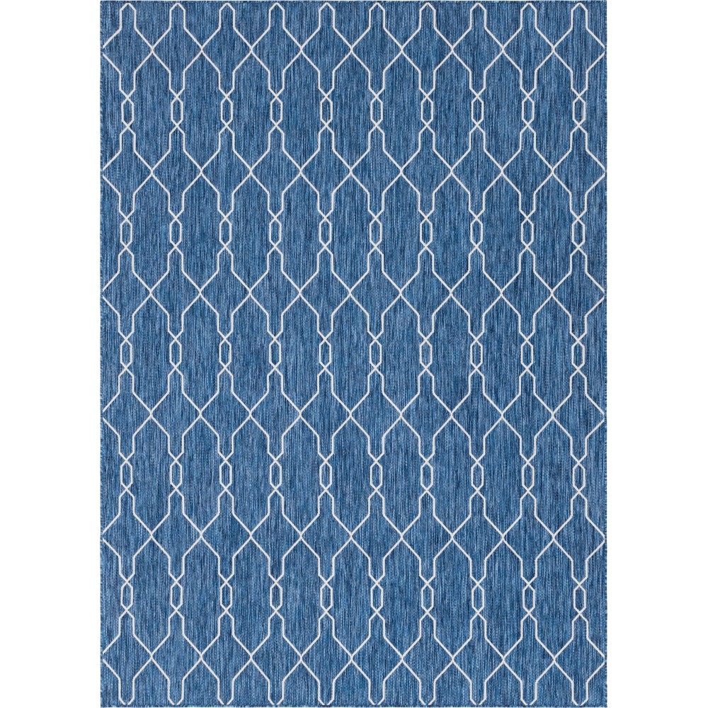 Rug Unique Loom Outdoor Trellis Navy Blue Rectangular 8' 0 x 11' 4 Rug Unique Loom Outdoor Trellis Navy Blue Rectangular 8' 0 x 11' 4