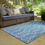 Rug Unique Loom Outdoor Trellis Navy Blue Rectangular 9' 0 x 12' 0