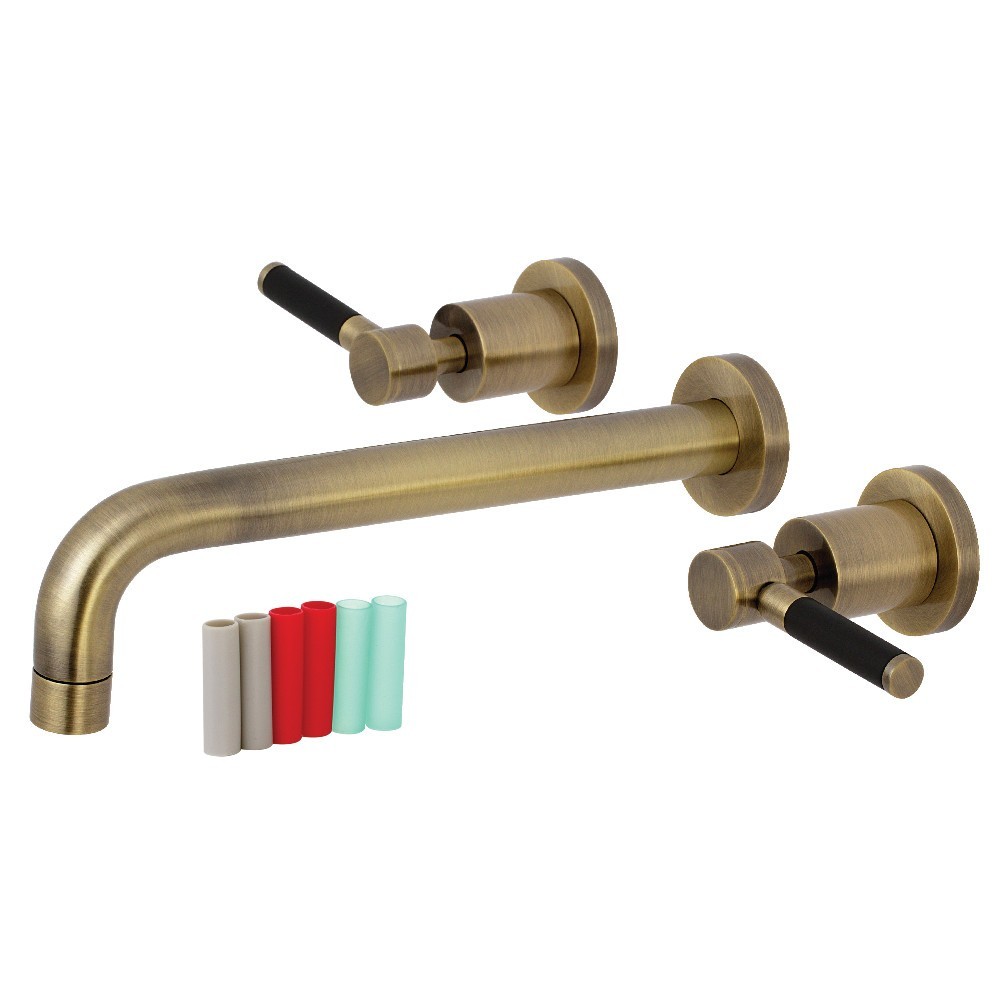 Kingston Brass Kaiser 2-Handle Wall Mount Roman Tub Faucet, Antique Brass