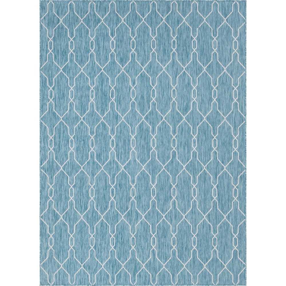 Rug Unique Loom Outdoor Trellis Blue Rectangular 8' 0 x 11' 4 Rug Unique Loom Outdoor Trellis Blue Rectangular 8' 0 x 11' 4