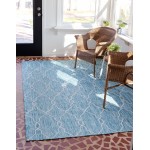 Rug Unique Loom Outdoor Trellis Blue Rectangular 8' 0 x 11' 4