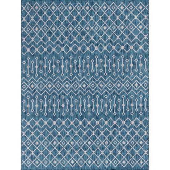 Rug Unique Loom Outdoor Trellis Teal Rectangular 9' 0 x 12' 0