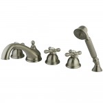 Kingston Brass Roman Tub Faucet with Hand Shower, Brushed Nickel