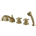 Kingston Brass Roman Tub Faucet with Hand Shower, Polished Brass