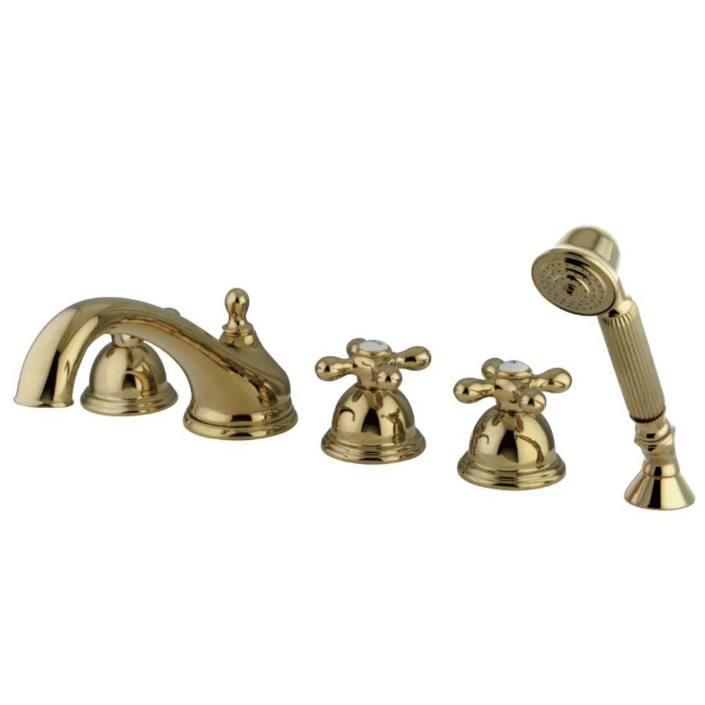 Kingston Brass Roman Tub Faucet with Hand Shower, Polished Brass