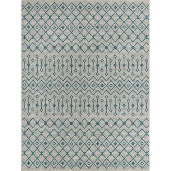 Rug Unique Loom Outdoor Trellis Gray Rectangular 9' 0 x 12' 0