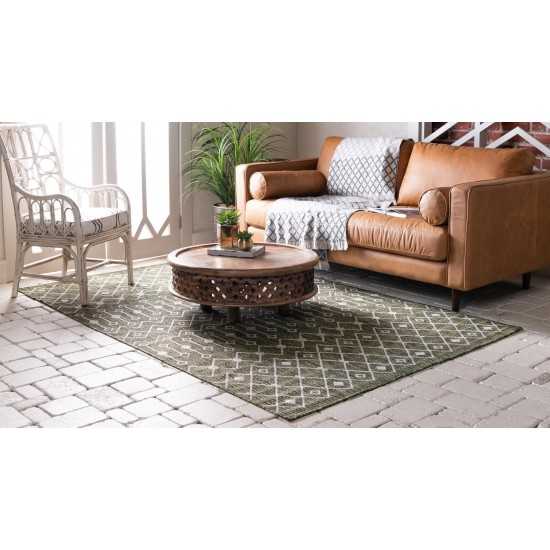 Rug Unique Loom Outdoor Trellis Green Rectangular 8' 0 x 11' 4