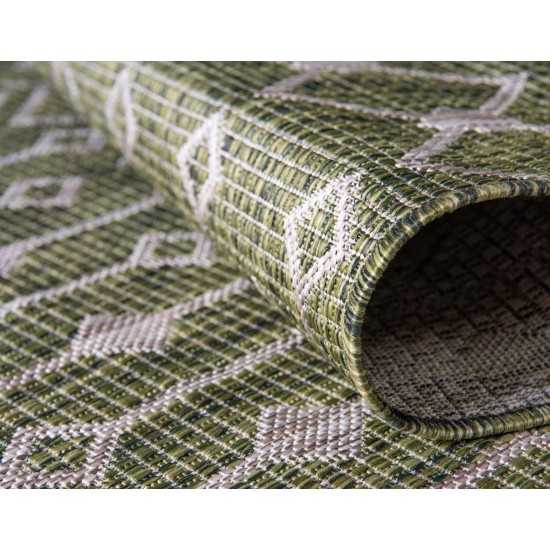 Rug Unique Loom Outdoor Trellis Green Rectangular 8' 0 x 11' 4