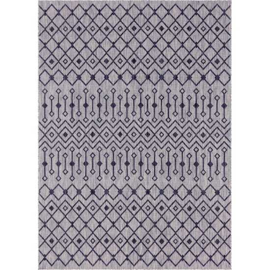 Rug Unique Loom Outdoor Trellis Light Gray Rectangular 9' 0 x 12' 0