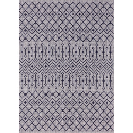 Rug Unique Loom Outdoor Trellis Light Gray Rectangular 8' 0 x 11' 4