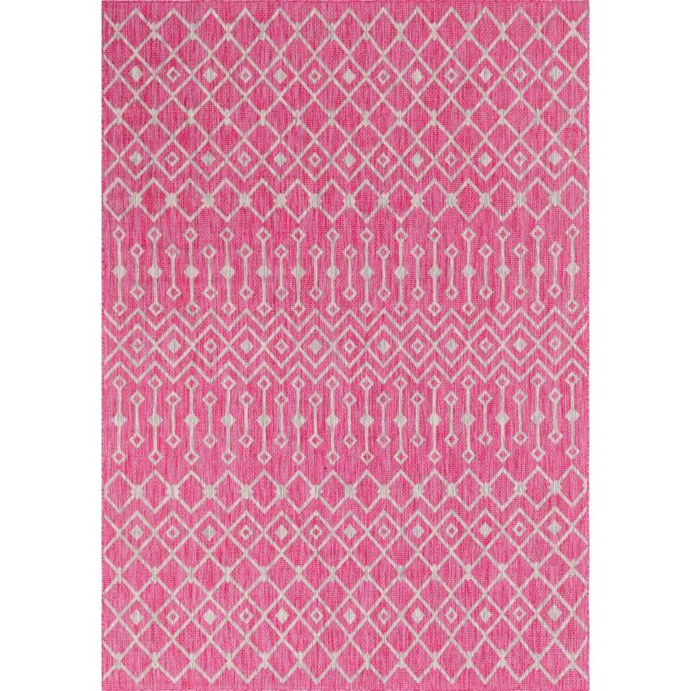 Rug Unique Loom Outdoor Trellis Pink Rectangular 8' 0 x 11' 4