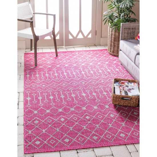 Rug Unique Loom Outdoor Trellis Pink Rectangular 9' 0 x 12' 0