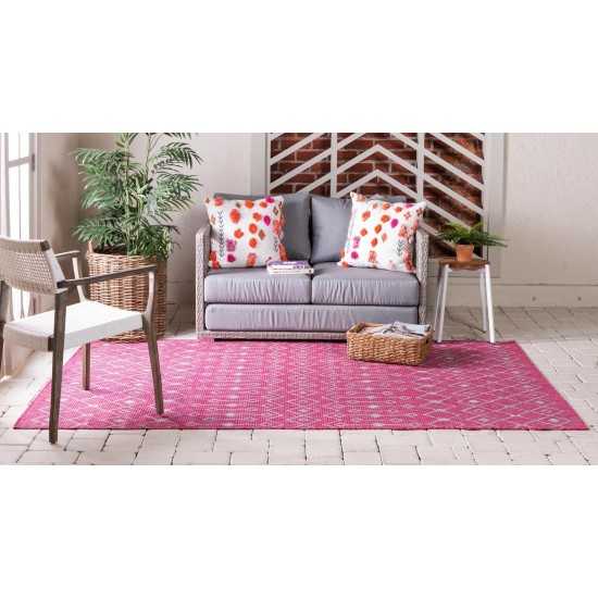 Rug Unique Loom Outdoor Trellis Pink Rectangular 8' 0 x 11' 4