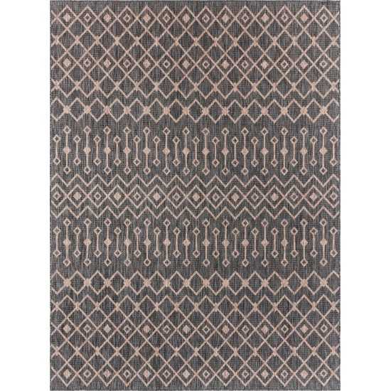 Rug Unique Loom Outdoor Trellis Charcoal Gray Rectangular 9' 0 x 12' 0