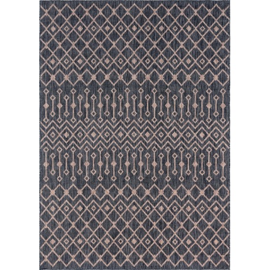 Rug Unique Loom Outdoor Trellis Charcoal Gray Rectangular 8' 0 x 11' 4