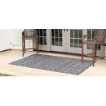 Rug Unique Loom Outdoor Trellis Charcoal Gray Rectangular 9' 0 x 12' 0