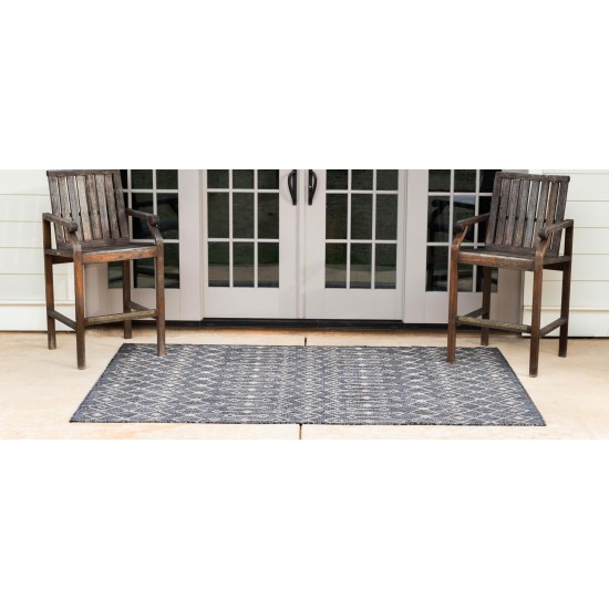 Rug Unique Loom Outdoor Trellis Charcoal Gray Rectangular 9' 0 x 12' 0