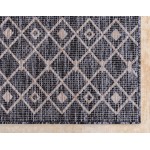 Rug Unique Loom Outdoor Trellis Charcoal Gray Rectangular 9' 0 x 12' 0