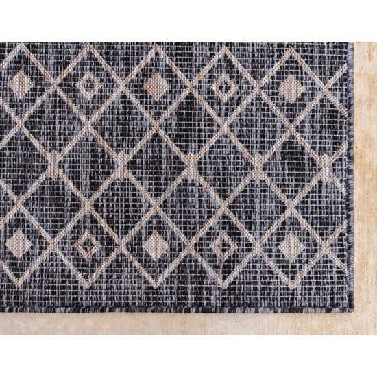 Rug Unique Loom Outdoor Trellis Charcoal Gray Rectangular 9' 0 x 12' 0