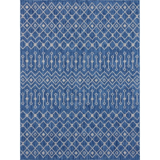 Rug Unique Loom Outdoor Trellis Blue Rectangular 9' 0 x 12' 0