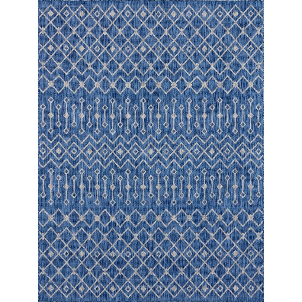 Rug Unique Loom Outdoor Trellis Blue Rectangular 9' 0 x 12' 0 Rug Unique Loom Outdoor Trellis Blue Rectangular 9' 0 x 12' 0