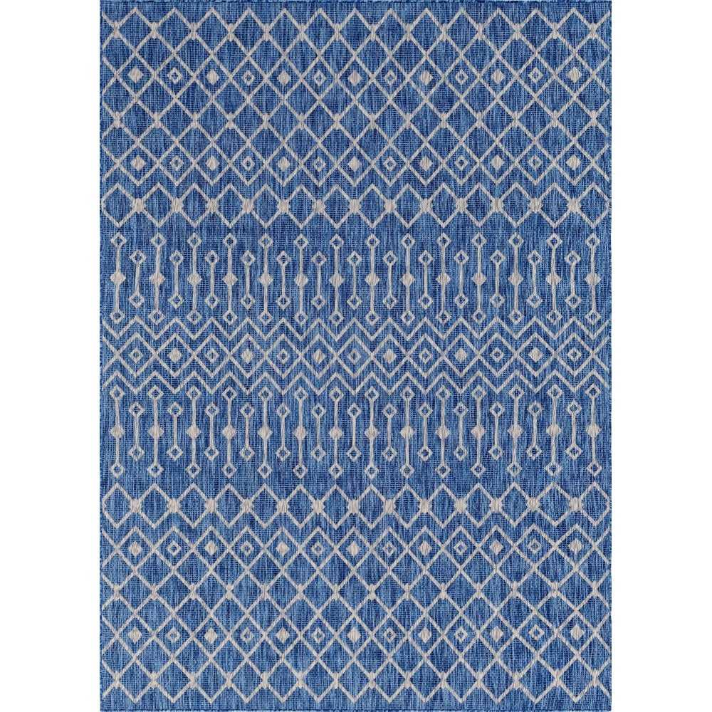 Rug Unique Loom Outdoor Trellis Blue Rectangular 8' 0 x 11' 4