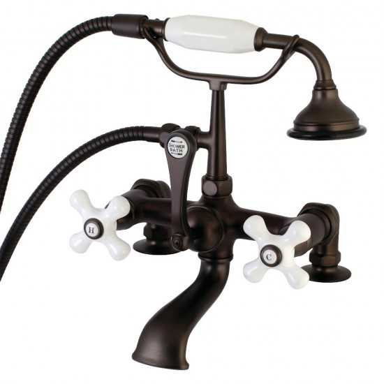 Aqua Vintage Vintage 7-Inch Tub Faucet with Hand Shower, Oil Rubbed Bronze