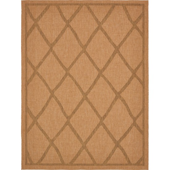 Rug Unique Loom Outdoor Trellis Light Brown Rectangular 9' 0 x 12' 0