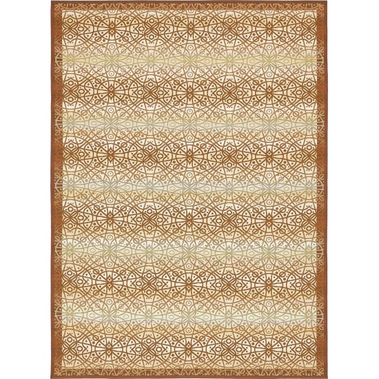 Rug Unique Loom Outdoor Trellis Beige/Brown Rectangular 8' 0 x 11' 4