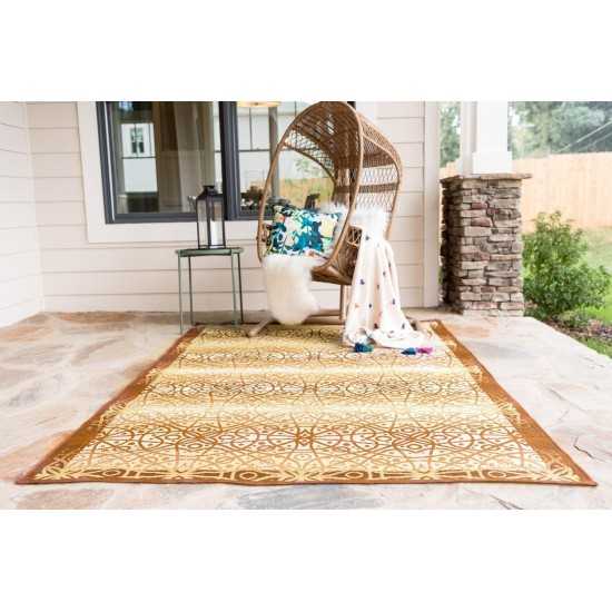Rug Unique Loom Outdoor Trellis Beige/Brown Rectangular 8' 0 x 11' 4