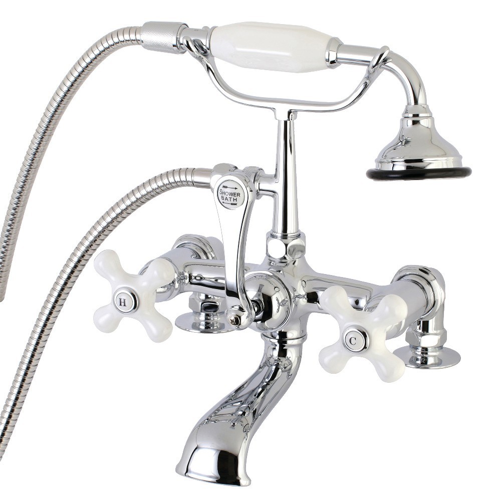 Aqua Vintage Vintage 7-Inch Tub Faucet with Hand Shower, Polished Chrome