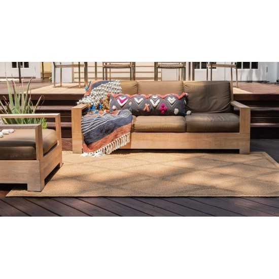 Rug Unique Loom Outdoor Trellis Light Brown Rectangular 9' 0 x 12' 0