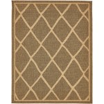 Rug Unique Loom Outdoor Trellis Brown Rectangular 9' 0 x 12' 0