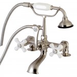 Aqua Vintage Vintage 7-Inch Tub Faucet with Hand Shower, Brushed Nickel